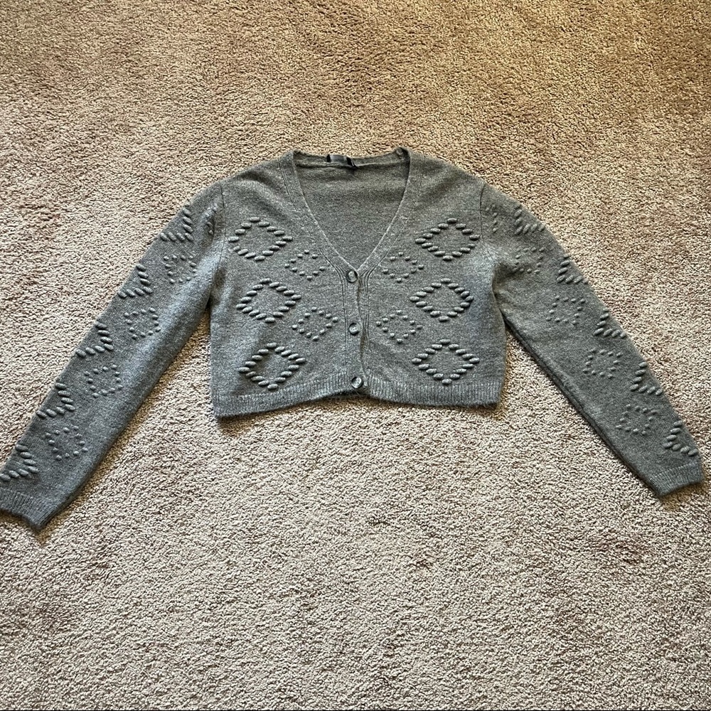 Brown cropped cardigan